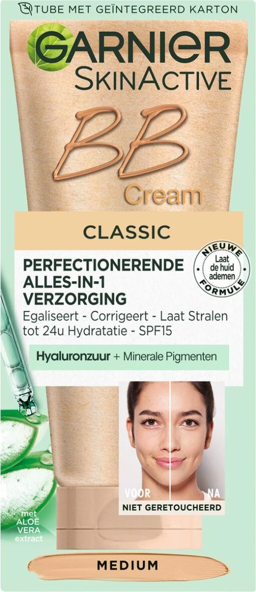 Garnier SkinActive BB Cream Classic Medium 5-in-1 Verzorging - 50 Ml -Bekende Cosmetica Winkel 519x1200 1