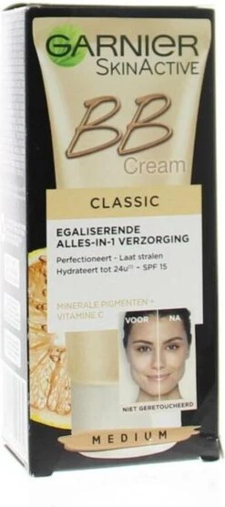 Garnier SkinActive BB Cream Classic Medium 5-in-1 Verzorging - 50 Ml -Bekende Cosmetica Winkel 533x1200