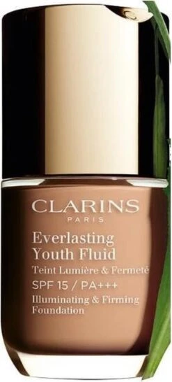 Clarins Everlasting Youth Fluid Illuminating & Firming Foundation - 110 Honey - Foundation - 30 Ml -Bekende Cosmetica Winkel 543x1200