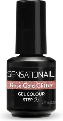 Sensationail Gel Color Nagellak - 71955 Rose Gold Glitter -Bekende Cosmetica Winkel 630x1200