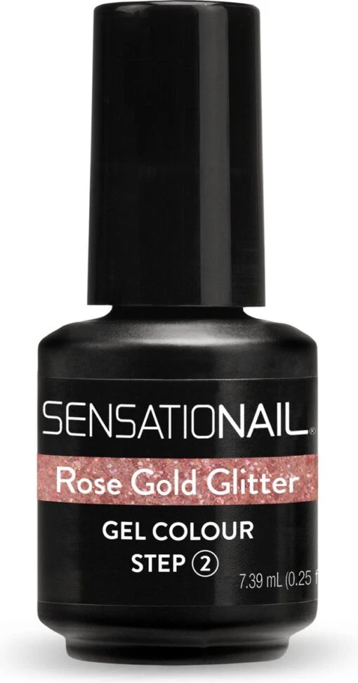 Sensationail Gel Color Nagellak - 71955 Rose Gold Glitter -Bekende Cosmetica Winkel