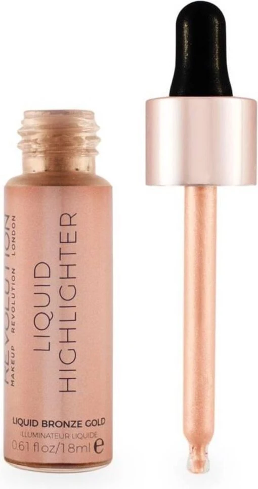 Makeup Revolution - Liquid Highlighter - Bronze Gold -Bekende Cosmetica Winkel 633x1200 2