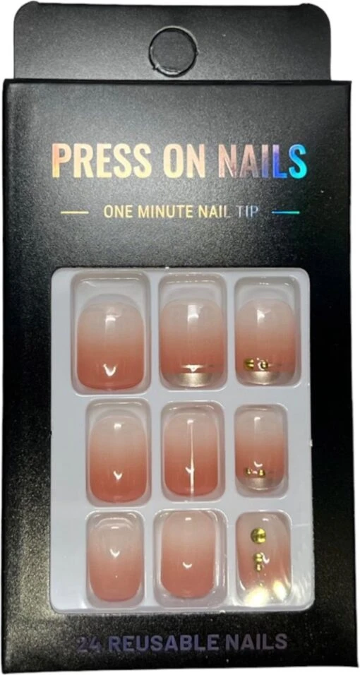 Merkloos Press On Nails - Nep Nagels - Roze Naturel - Square Oval - Manicure - Plak Nagels - Kunstnagels Nailart - Zelfklevend -Bekende Cosmetica Winkel