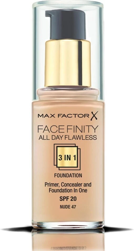 Max Factor Facefinity All Day Flawless 3-in-1 Liquid Foundation - 047 Nude -Bekende Cosmetica Winkel