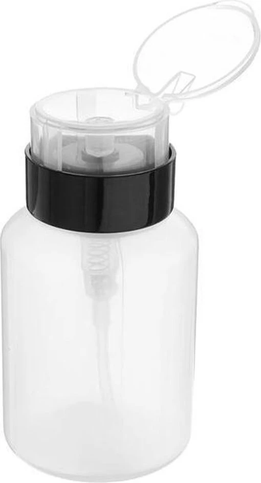 Merkloos Pompdispenser (mendapomp) - 210 Ml - Zwart - Ideaal Voor Vloeistof Binnen De Pedicure / Manicure / Nagelspecialiste /schoonheidssalon -Bekende Cosmetica Winkel