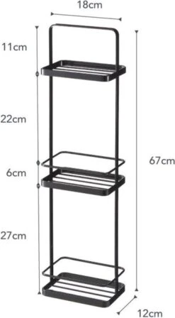 Yamazaki Badkamerrek 3 Etages - Zwart -Bekende Cosmetica Winkel 661x1200 9