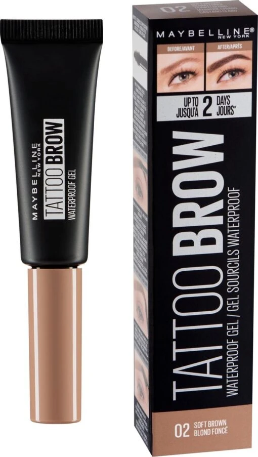 Maybelline Tattoo Brow Waterproof Wenkbrauwgel - 02 Soft Brown -Bekende Cosmetica Winkel 678x1200 3