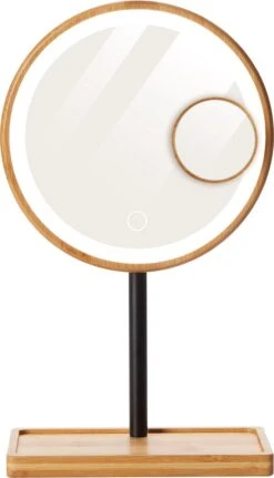 Lanaform - Bamboo Mirror - Oplaadbare Staande Spiegel ×1 · ×3 - Elegant Design Van Bamboe Met Zwarte Poedercoatingafwerking - Ledlampen Met Lange Levensduur -Bekende Cosmetica Winkel 687x1200 7