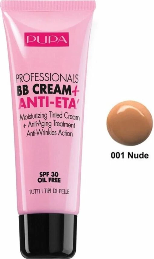 Pupa Milano Professionals BB Cream + Anti-Eta - 001 Nude -Bekende Cosmetica Winkel 715x1200 1