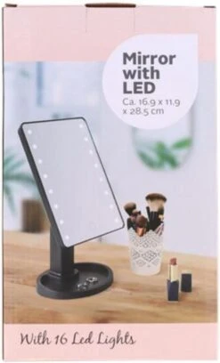 Make-up Spiegel Met LED Verlichting - Ringen Bakje - 16 Lichtpunten - Gilleo -Bekende Cosmetica Winkel 726x1200 4