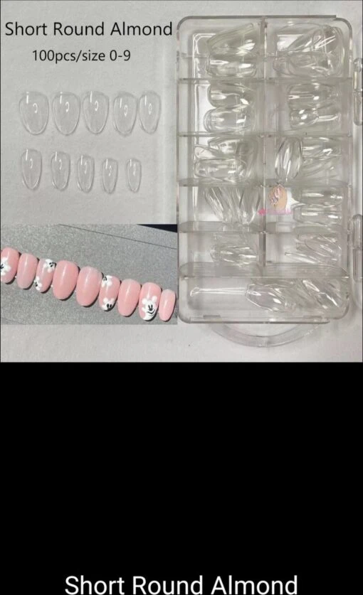 Nepnagels Plaknagels Met Lijm Short Oval Almond Shape Nagels Press On Nails 100% Soak-off - Fake Nails- Nageltips Full Cover 100 Stuks Transparant / Clear Tips Van Hoge Kwaliteit + Nagelvijl + Lijm + Doosje -Bekende Cosmetica Winkel 731x1200 1