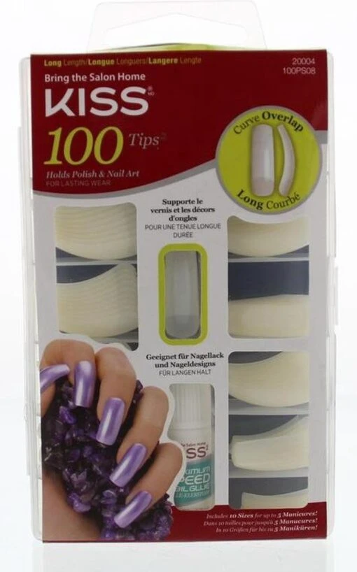 Kiss Nail & Lym Curve Overlap - 100 Stuks - Nageltips -Bekende Cosmetica Winkel