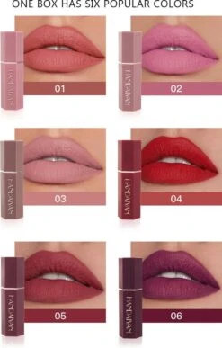 Handaiyan Lipstick Matte - Set Van 6 Kleuren - Lippenstift - Langhoudend - Make Up -Bekende Cosmetica Winkel 765x1200 1