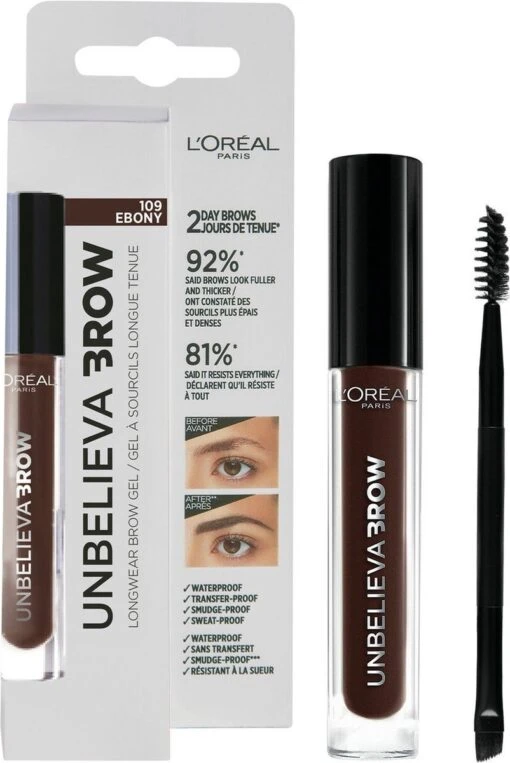 L’Oréal Paris Unbelieva Brow Wenkbrauwgel - 109 Ebony - Donker Bruin - Waterproof - 3.4 Ml -Bekende Cosmetica Winkel 802x1200 6