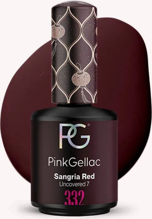 Pink Gellac - Sangria Red - Gellak - Vegan - Donkerrood - Creamy Finish - 15 Ml -Bekende Cosmetica Winkel