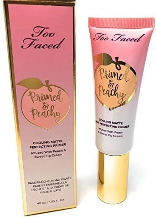 Too Faced Primed & Peachy Cooling Matte Perfecting Primer - 40 Ml - Matte Primer/make-up Basis -Bekende Cosmetica Winkel 863x1200 1