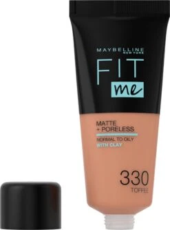 Maybelline Fit Me Matte & Poreless Foundation - 330 Toffee -Bekende Cosmetica Winkel 891x1200