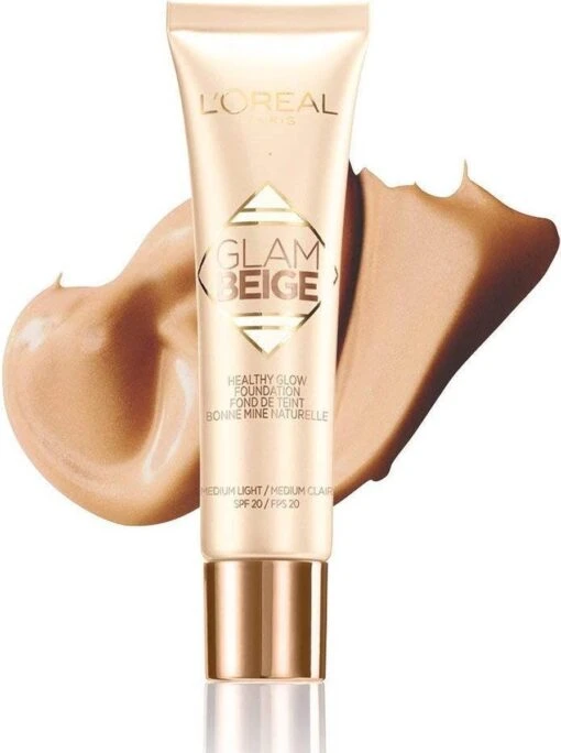 L'Oréal Glam Beige Healthy Glow Foundation - Medium Light -Bekende Cosmetica Winkel