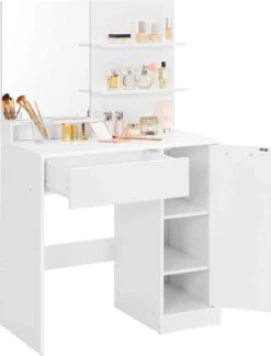 MIRA Home - Kaptafel - Make-up Tafel - Wit - Spaanplaat - 80x40x132cm -Bekende Cosmetica Winkel 915x1200 5