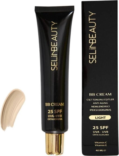 Selin Beauty BB Cream Light SPF 25, Hydrateert, Egaliseert En Corrigeert, Vermindert Roodheid, Geeft Een Gelijkmatige Teint, Geeft Je Huid Direct Een Boost. -Bekende Cosmetica Winkel