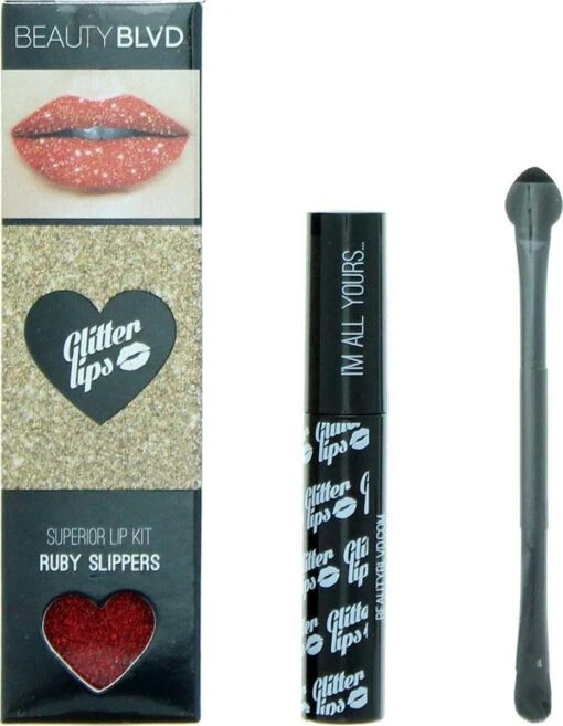 Beauty Blvd Glitter Lips Ruby Slippers 3 Piece Gift Set: Gloss Bond 3.5ml - Glitter 3g - Lip Brush -Bekende Cosmetica Winkel 931x1200 5