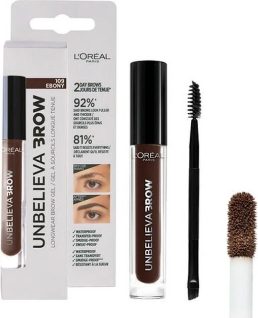 L’Oréal Paris Unbelieva Brow Wenkbrauwgel - 109 Ebony - Donker Bruin - Waterproof - 3.4 Ml -Bekende Cosmetica Winkel 973x1200 3