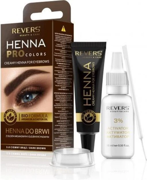 REVERS® Eyebrow Henna Pro Colours Dark Brown 15ml.+15ml. -Bekende Cosmetica Winkel 981x1200 10