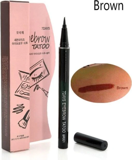 Merkloos 7 Dagen Waterproof Langhoudende Wenkbrauw Tattoo Pen Bruin -Bekende Cosmetica Winkel 992x1200 8