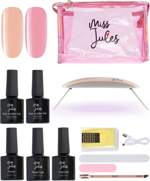 Miss Jules® BIAB Starter Pakket – Builder In A Bottle – BIAB Nagel Builder Gel – BIAB Nagellak Starterset - Inclusief UV/LED Lamp & Instructievideo (NL) -Bekende Cosmetica Winkel 993x1200 1